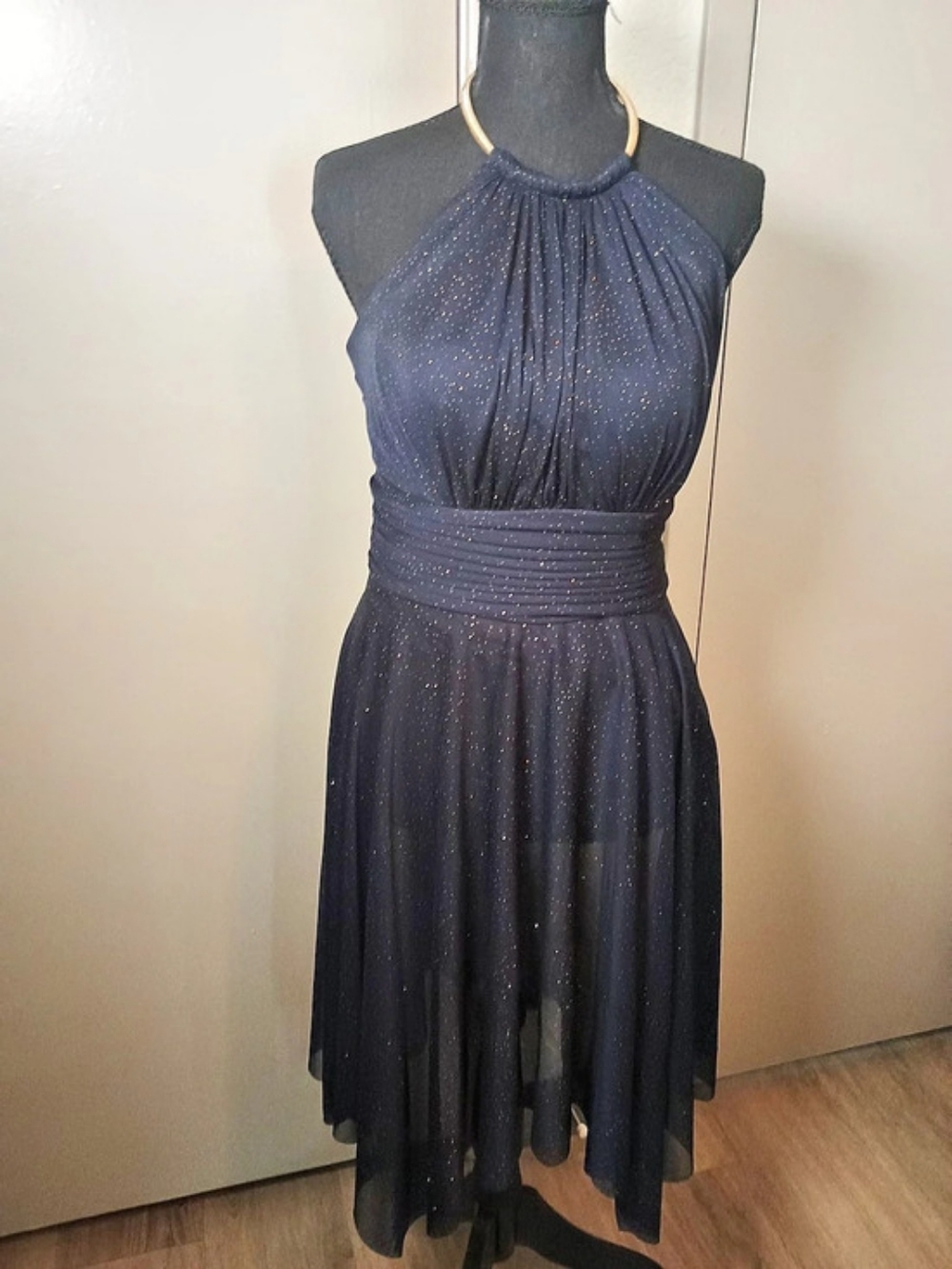 Blondie by Roxy Elsa Halter Mini Dress in Blue Size 5 Like New
